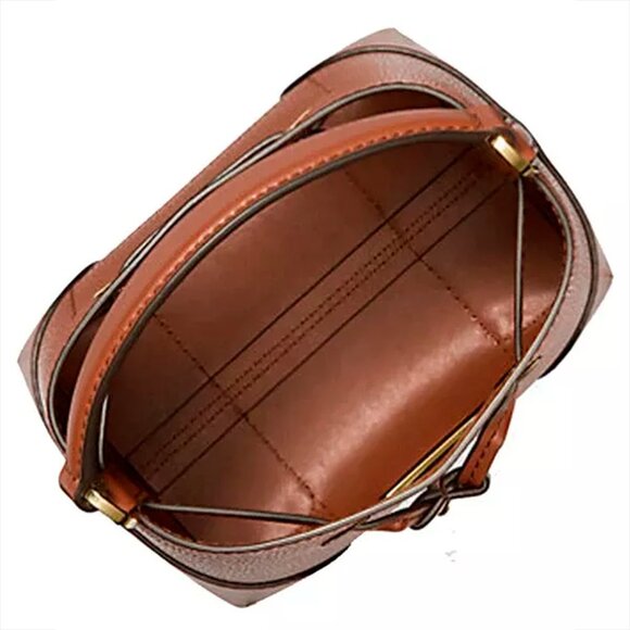 S Michael Kors Mercer Brown Leather Bucket Bag 35R3GM9M1L Luggage Purse NWT $398 - Picture 6 of 10